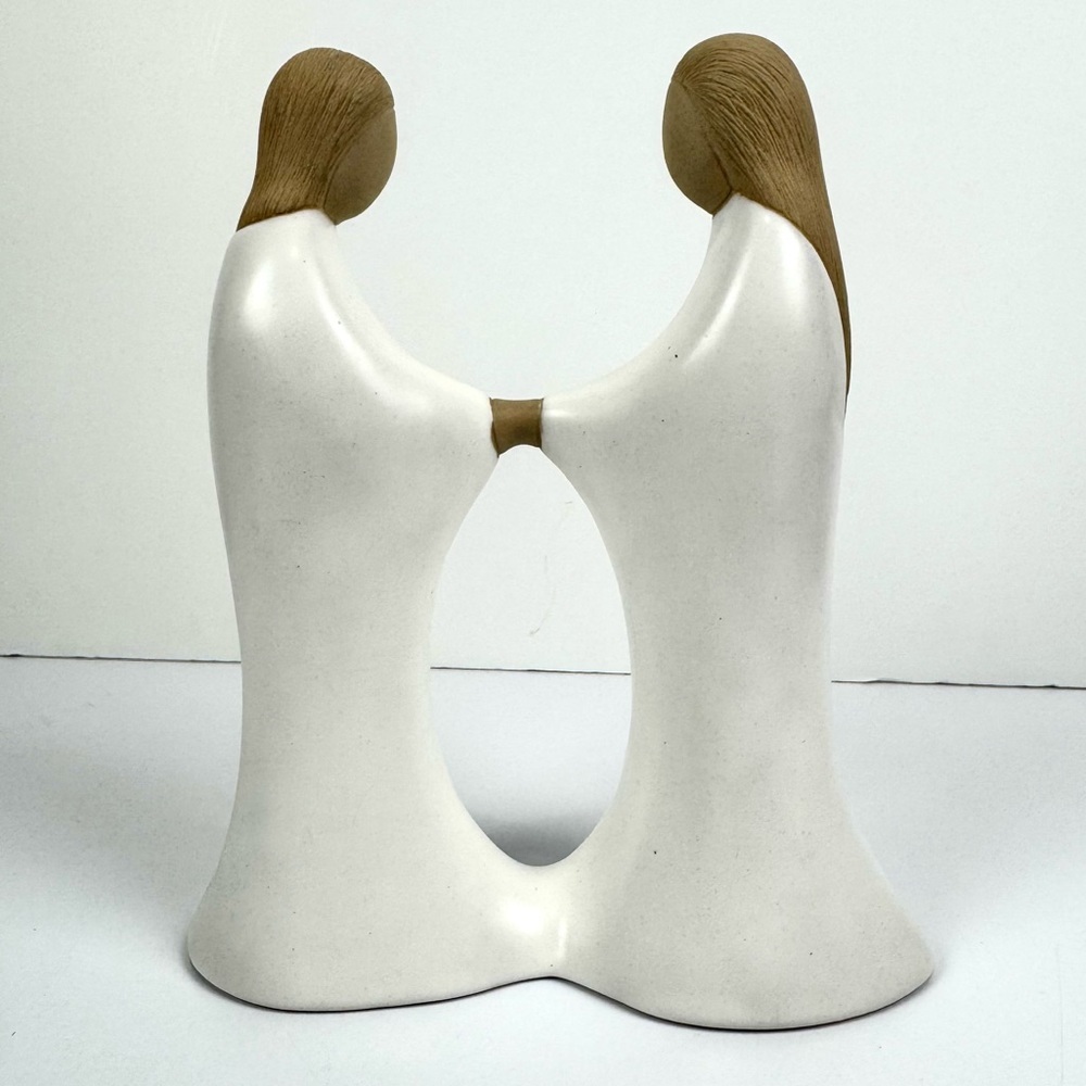 Jack Black Navajo Man Woman Couple Holding Hand Pottery Figurine VTG 1991 Signed
